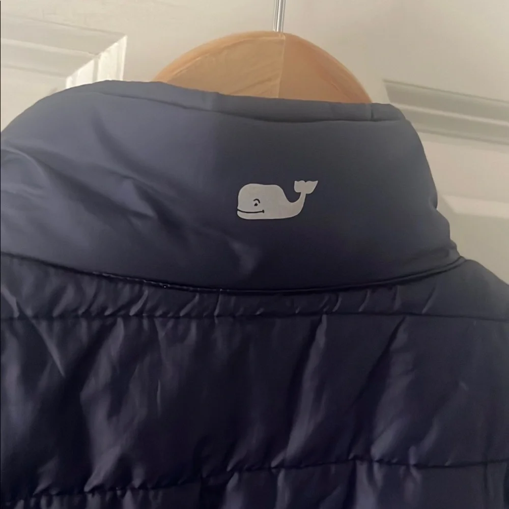 Vineyard Vines Navy Sz 16 Youth quilted puffer vest Blue & pink
